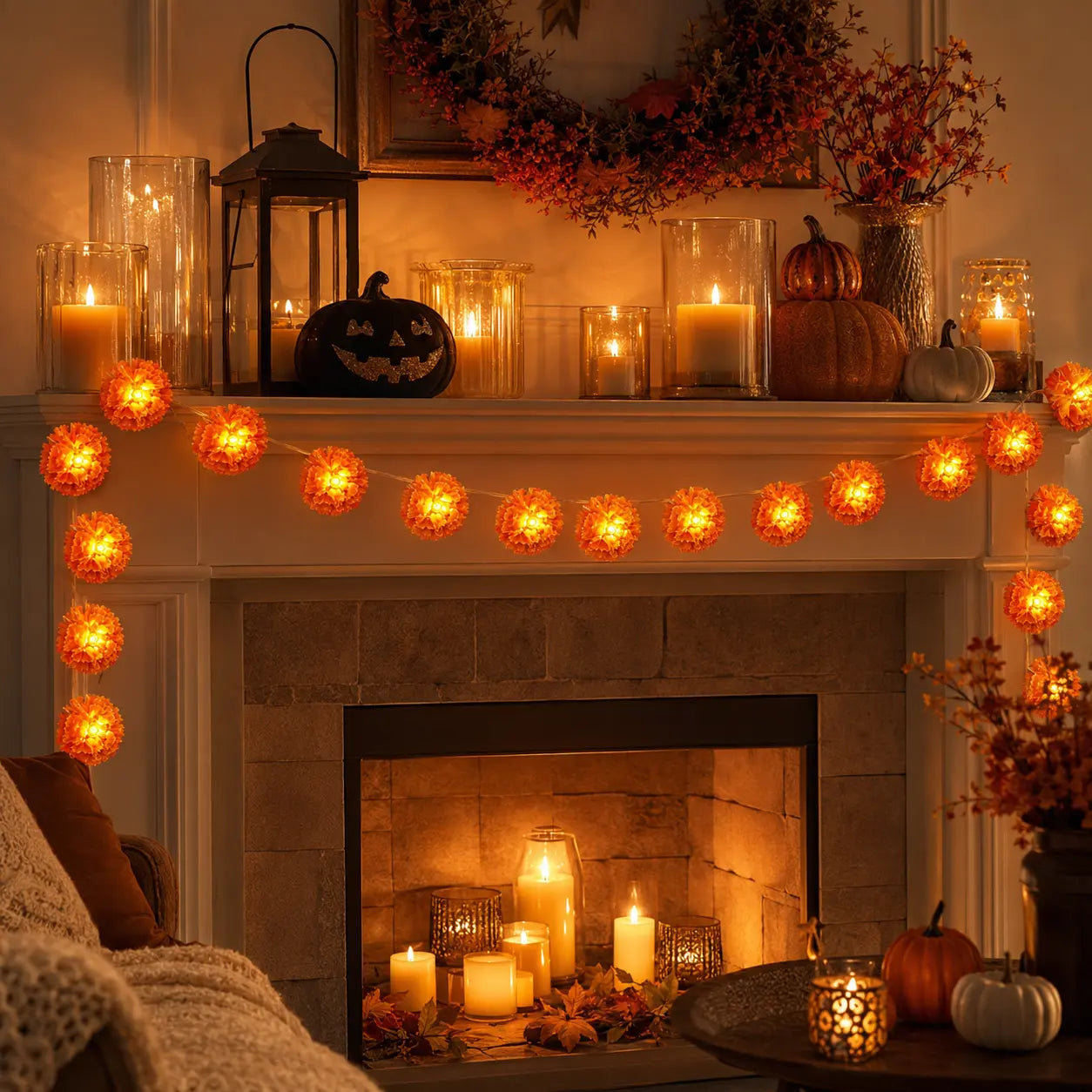 🌼USB Charging Lighted Marigold Garland