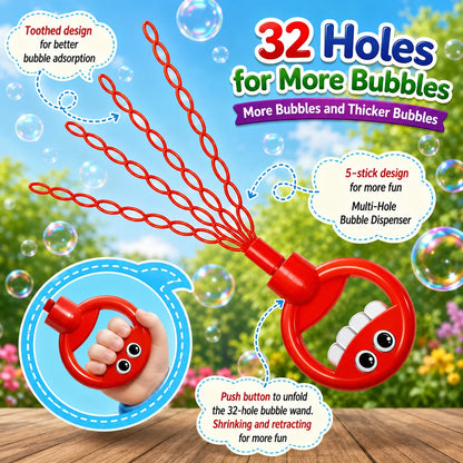 32-Hole Smiley Face Bubble Wand🫧🩵