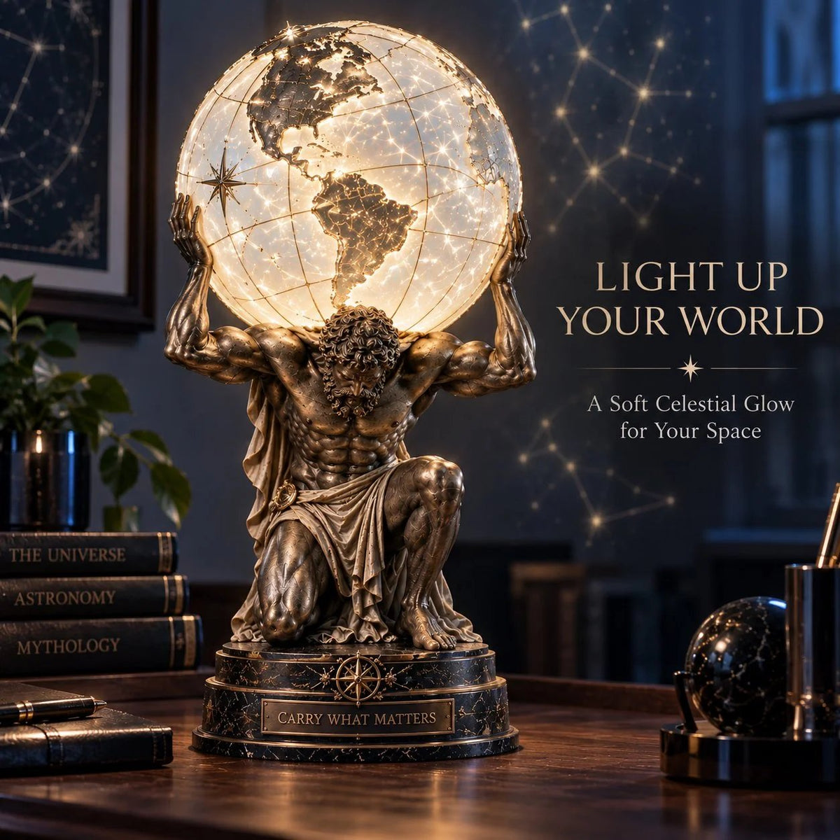 🔥😍🌍 Atlas Illuminated World Sphere Lamp🌌