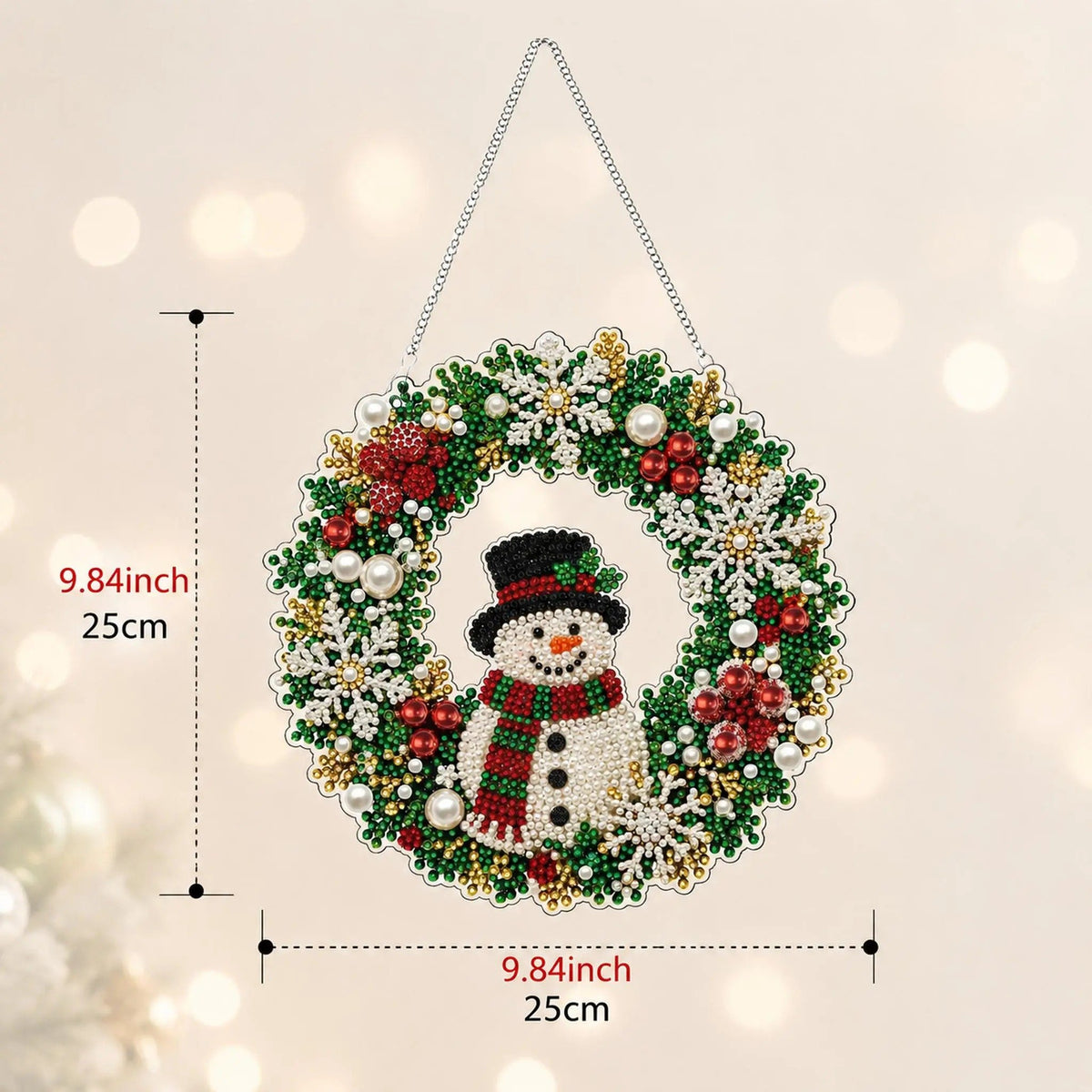 Christmas LED Diamond Painting Wreath Kit