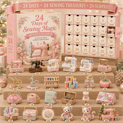 24 Days of Sewing Magic Advent Calendar – 24 Collectible Sewing Miniatures for Crafters, Quilters & Sewing Lovers