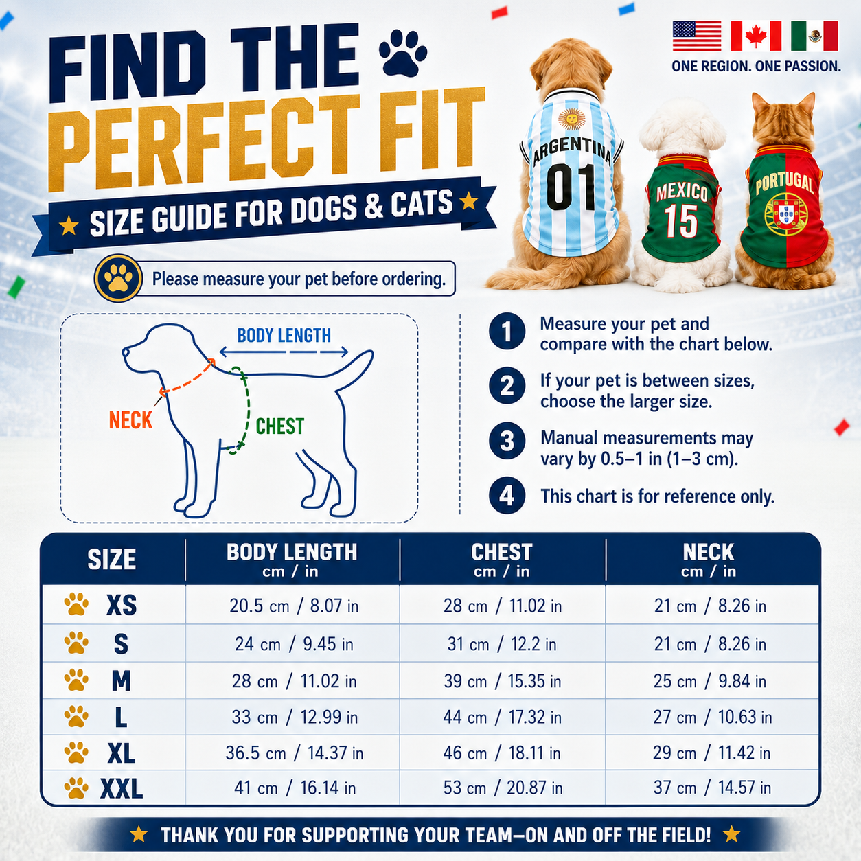 ⚽🐾 2026 North America Football Fan Pet Jersey