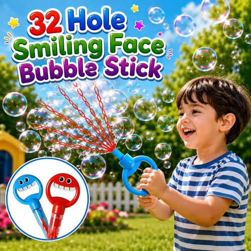 32-Hole Smiley Face Bubble Wand🫧🩵