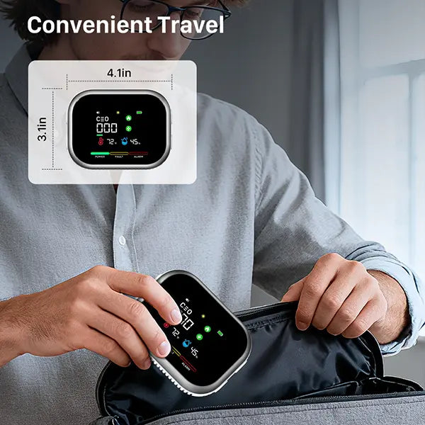 6-in-1 Portable Detector with Natural Gas & Temperature Humidity Sensors