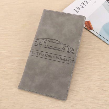 🌟 Premium Suede-Feel Vehicle Document Organizer | Magnetic Closure Wallet