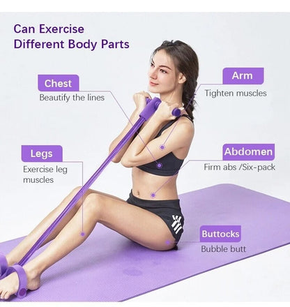 🔥First 300 Customers: Only $23.99!!!!💥21 Fitness Resistance Bands-4 Tube Pedal Ankle Puller