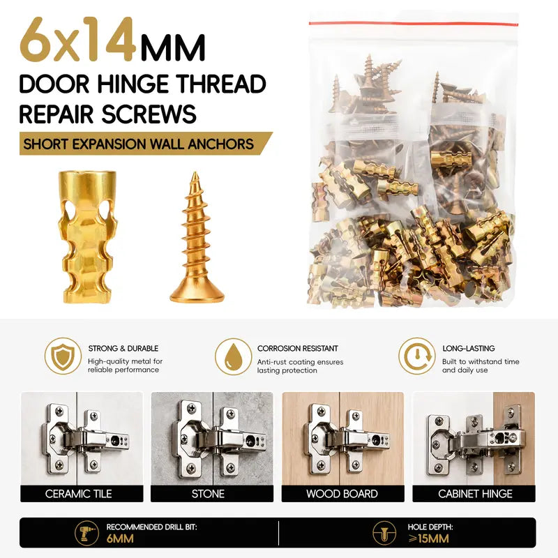6*14mm Door Hinge Thread Repair Screws