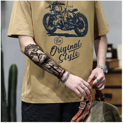 🖤 76 Sheets Large Black Temporary Tattoos – Tribal Wolves, Tigers, Lions, Snakes & Skulls