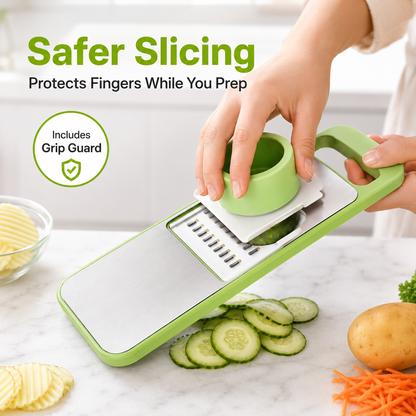 🥕 5-in-1 Multifunction Vegetable Slicer & Grater – Interchangeable Kitchen Food Prep Cutter