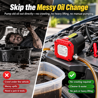 🔥 12V 80W Electric Oil Extractor Pump – Engine Oil & Gear Oil Transfer Kit with Hoses
