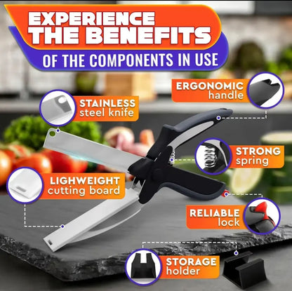 ✂️ 50% OFF 2-in-1 Kitchen Scissors – Heavy-Duty Food Cutter with Built-In Cutting Board