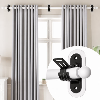 No-Drill Curtain Rod Brackets – Easy Peel & Stick, 4-Pack