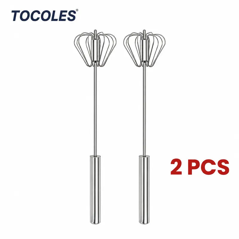 Stainless Steel Hand-Push Rotary Whisk