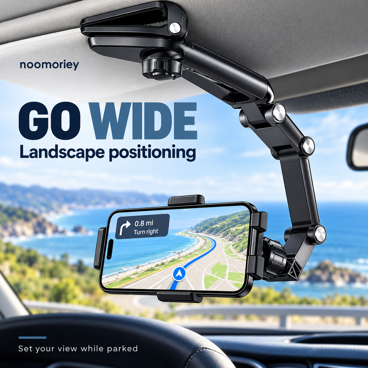Foldable Car Phone Holder – Adjustable Clip-On Mount