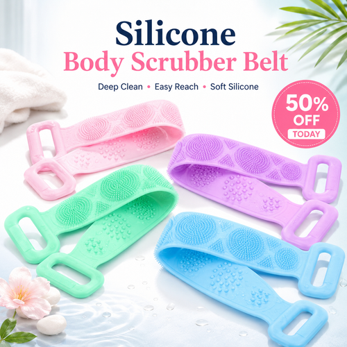 Silicone Body Scrubber Belt – Deep Cleanse & Exfoliate🧼