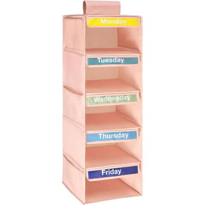 Hanging Clothes Storage Bag, Monday-to-Friday Closet Organizer