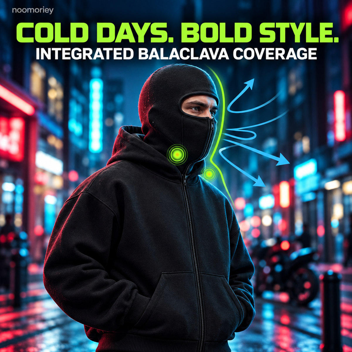 📢 Last Day Sale 56% OFF💥❄️Men’s Balaclava Zip Hoodie for Winter Sports Streetwear and Cold Weather Training