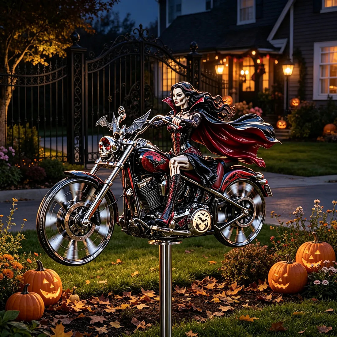 🔥 53% OFF – Halloween Motorcycle Windmill Yard Stake 🎃🏍️