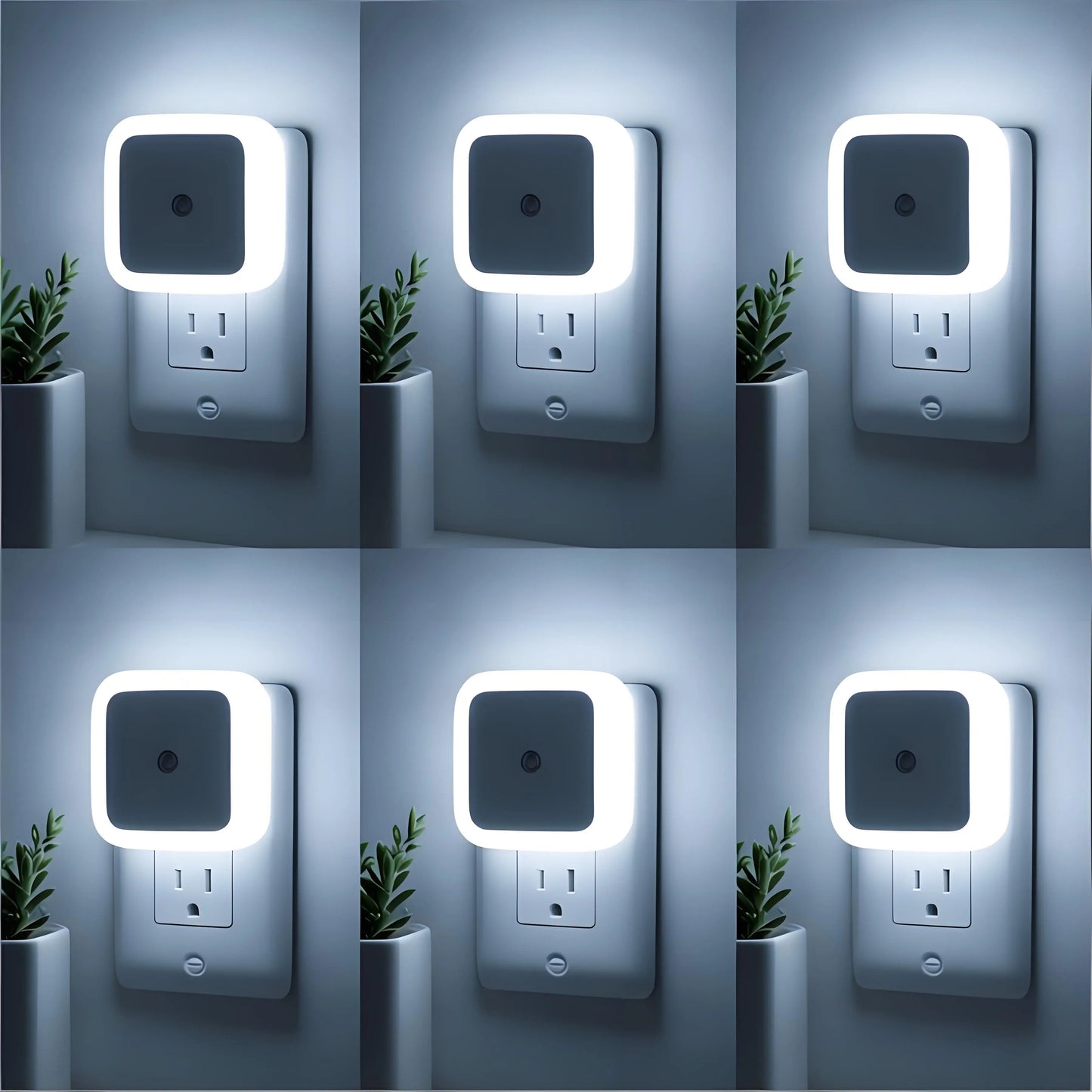 6-Pack Ultra-Energy-Saving Smart LED Night Lights