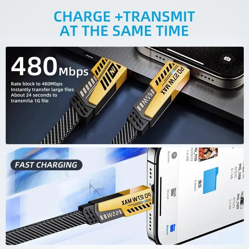 🔥Limited Stock⚡2-Pack Multiple Ports USB C/USB A Fast Charger Adapter