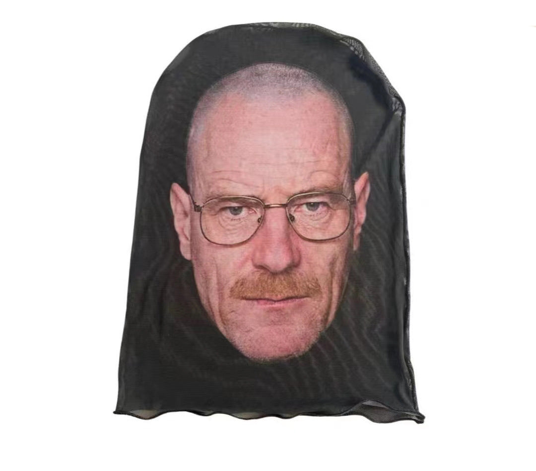 🤣3Pcs Funny Printed Full Face Mesh Mask – Breathable Cosplay Hood for Parties & Street Style！