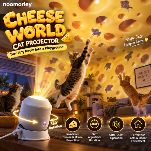 🧀 Cheese & Mouse Cat Projector – Indoor Fun for Curious Cats