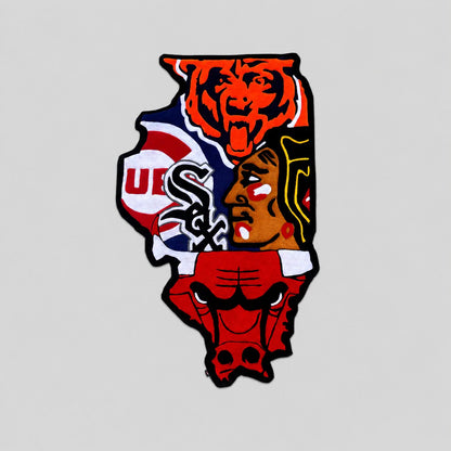 Illinois Chicago All-Team Hand-Tufted Area Rug 🐂🐻⚾