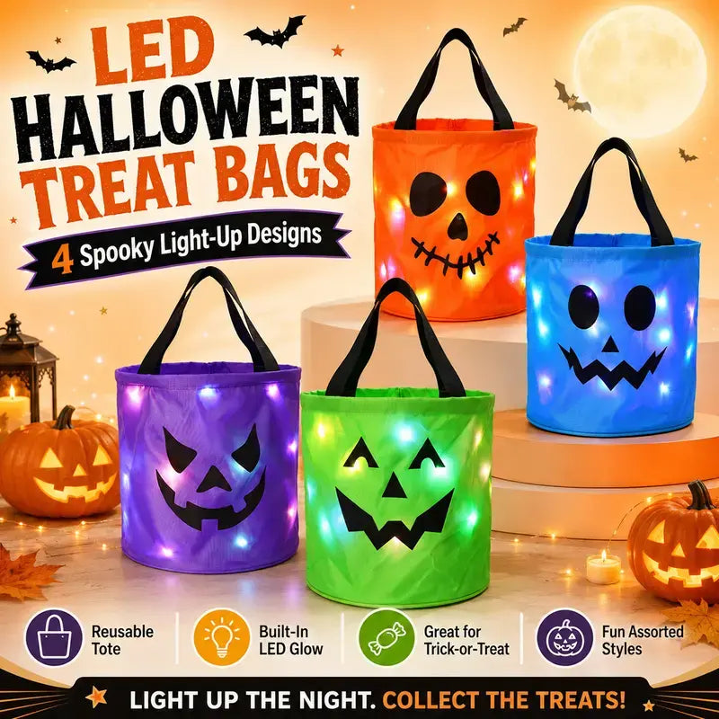 Halloween Candy Bucket with LED Lights