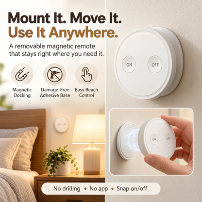 RF Wireless Remote Outlet – No App, No Wi-Fi, Magnetic ON/OFF Switch