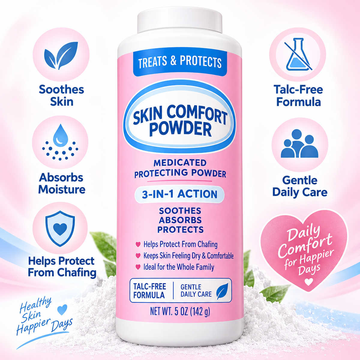 🌸 DryComfort™ Skin Comfort Powder – 💧 Daily Moisture & Friction Care