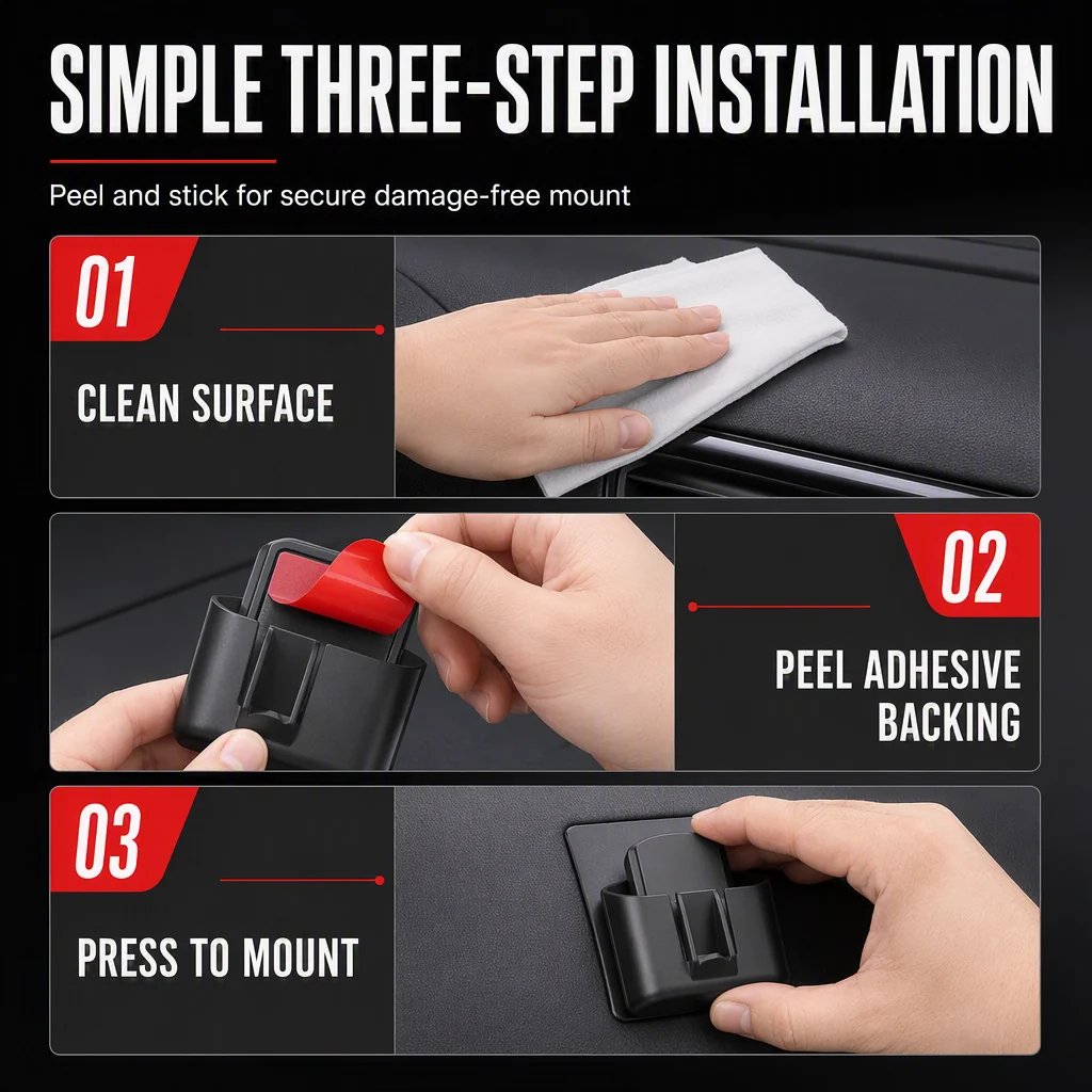 💯 Car Key Fob Holder with Hook
