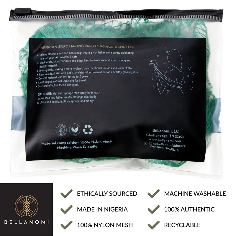 African Exfoliating Net Sponge, Authentic Ethically Sourced from Nigeria Body Scrubber