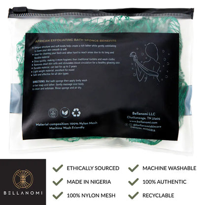 African Exfoliating Net Sponge, Authentic Ethically Sourced from Nigeria Body Scrubber