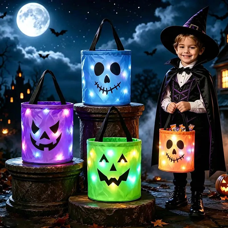 Halloween Candy Bucket with LED Lights