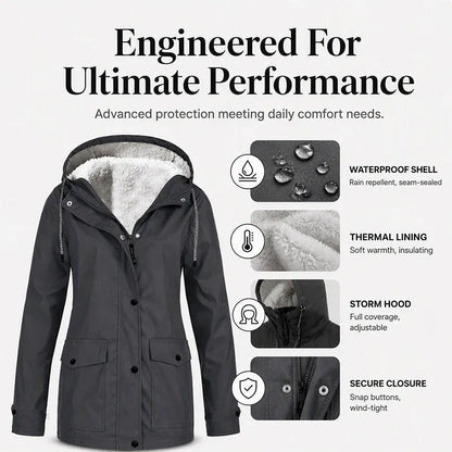 🏆 LIMITED TIME 65% OFF ❤️‍🔥 Women's Plush-Lined Windproof Hooded Jacket