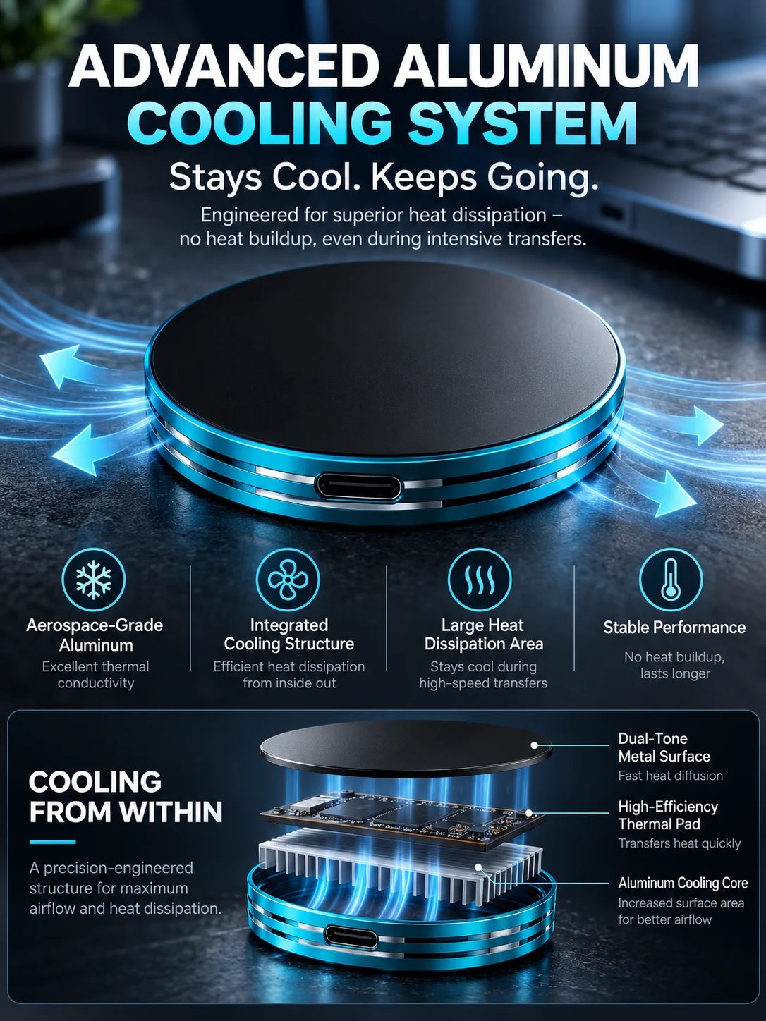 Magnetic Portable SSD – Anti-Lost External Solid State Drive