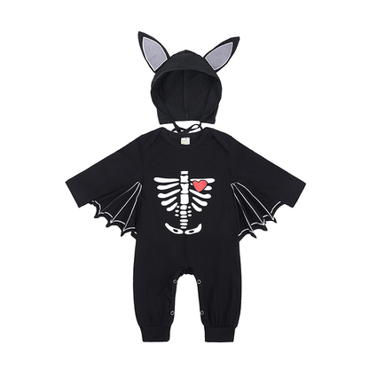 🎃 Baby’s First Halloween Bat Romper – Cute Winged Hooded One-Piece Costume