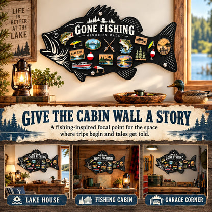 ⏳ Last Day 49% OFF – 🎣 Bass-Shaped Magnetic Fishing Memory Board | 3 Sizes for Lake Magnets, Fishing Trips & Keepsakes 🐟