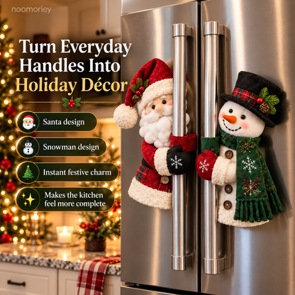 🎄 Santa & Snowman Christmas Handle Decor Set