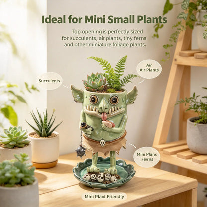 🤣🪴The Goblin Pot — Handmade Ceramic Monster Planter That Gives Your Plants a Face