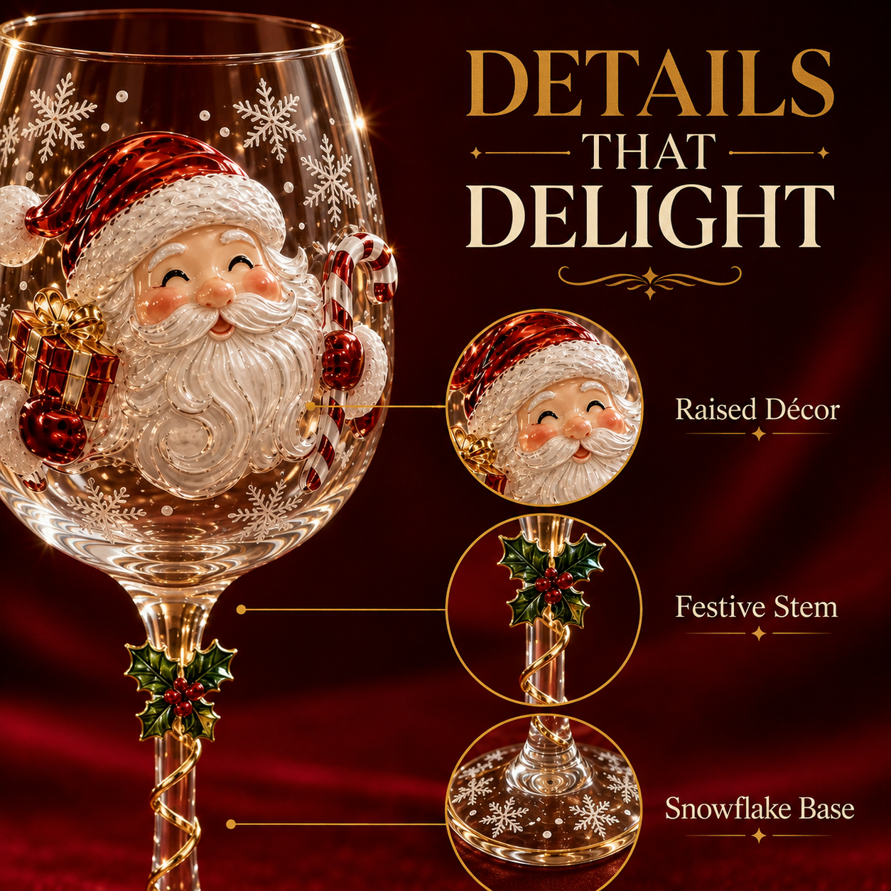 🔥🎁Christmas 3D Wine Glass Collection Gift Box Set✨