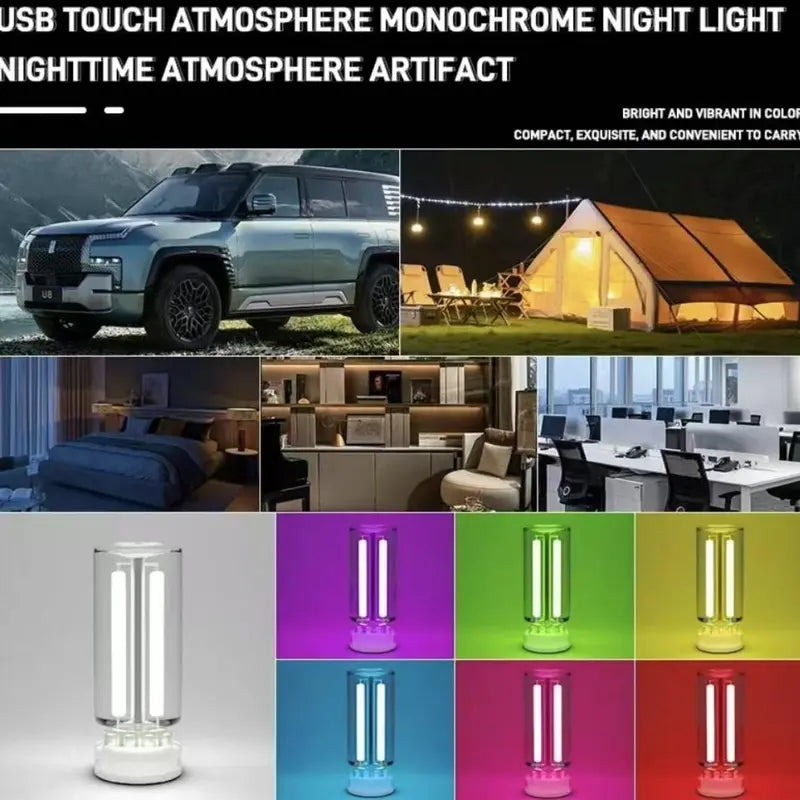 Car USB Touch Dimmable LED Filament Night Light