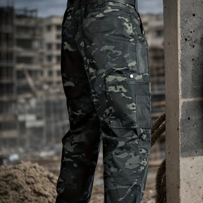 🔥Buy 2 Free Shipping👖Men's Solid Color Camouflage Printed Pocket Zipper Waterproof Tactical Work Pants