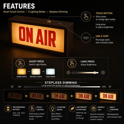 ON AIR Sign Lamp, Podcast Box Sign