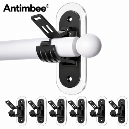 No-Drill Curtain Rod Brackets – Easy Peel & Stick, 4-Pack