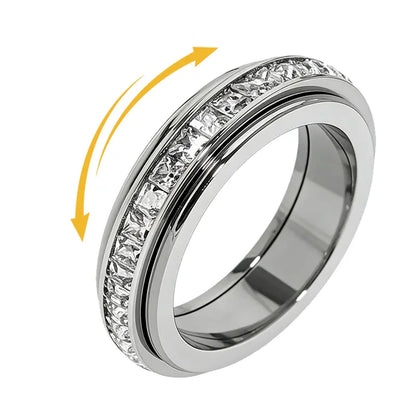 Anxiety Rings for Women and Men Titanium Steel Spinner Fidget Band Rings