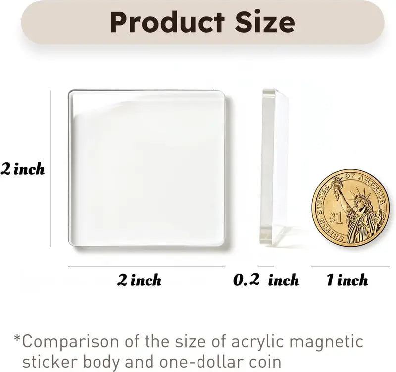 Magnetic Photo Frames 2"x2" Clear Acrylic