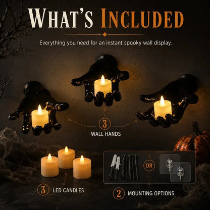 👻Gothic Hand Wall Candle Holders – 🎃Halloween Decor