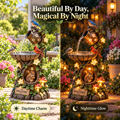 🚨Today Only: 49% OFF💥🐿️ Solar Birdbath Fountain Garden Decor – A Cozy Wildlife Haven for Your Yard