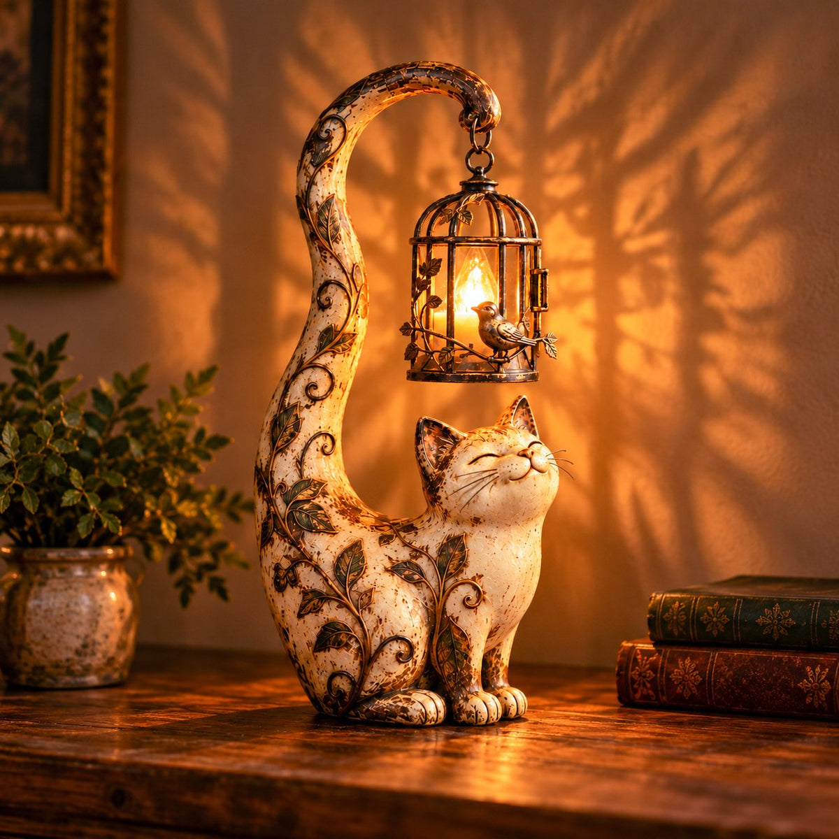 🔥LAST DAY 50% OFF - 🐈‍⬛Vintage Cat Lantern Sculpture Lamp - A Little Guardian of Warmth, Memories & Cozy Corners✨